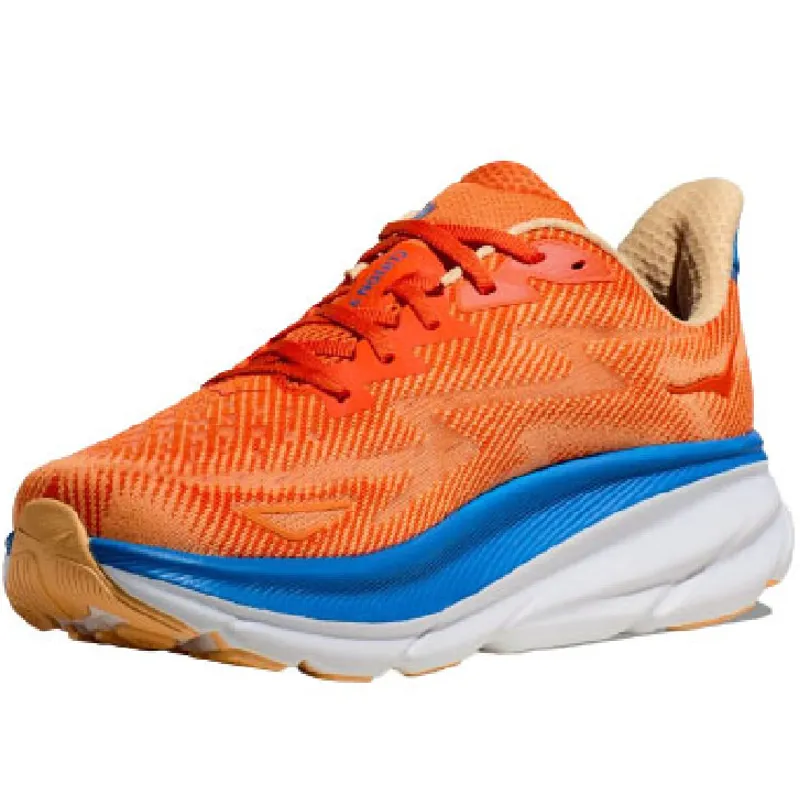 Hoka One One Men's Clifton 9 Vibrant Orange/Impala - WIDE-3